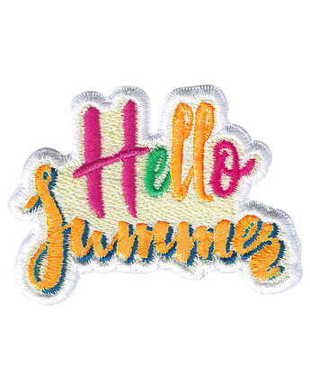 Naszywka naprasowanka HELLO SUMMER termoprzylepna haft 7x5,2cm, Wyszywane