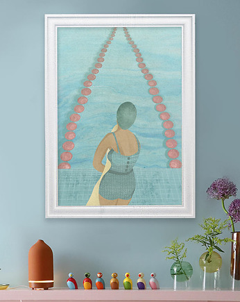 Na basenie - plakat 50x70 cm, minimalmill