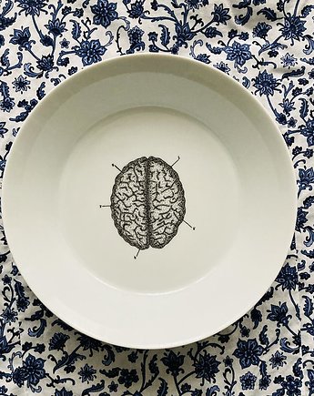 Talerz głęboki obiadowy ręcznie malowany Mózg 20,5cm, Rzecz Pospolita Sztuka Użytkowa