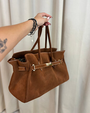 Zamszowa torba Angie Camel, SOLO moda