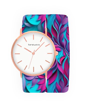 Zegarek damski wiązany - Glow Tangle - Tarcza Różowe złoto, Bandwatch