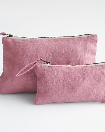 Lniana kosmetyczka DUSTY PINK, so linen!