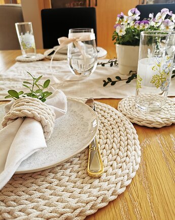Podkładki na stół Dalia 2szt. okrągłe naturalne, Lana Design