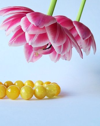 Bransoletka z bursztynu.Biżuteria naturalna, cynamonn
