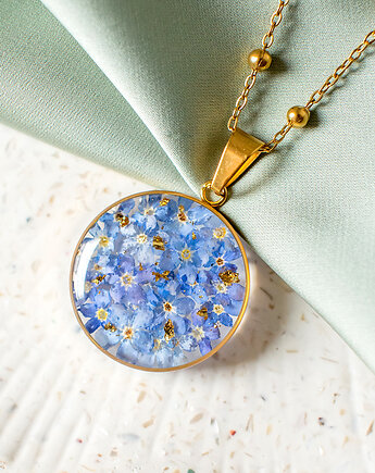 Wisiorek z niezapominajkami, nature gift