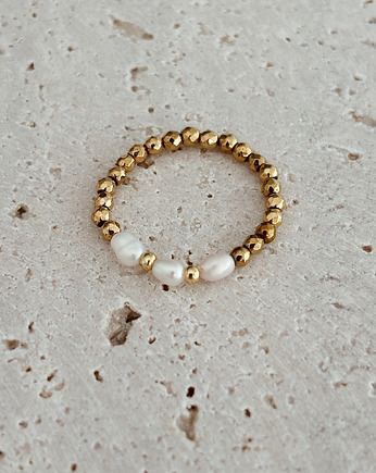 Pierścionek elastyczny Hematyt, Chmolowska Jewellery