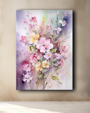 Polne kwiaty - Plakat - Olej, Boho, Abstrakcja, Black Sapphire Art