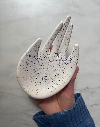 Ceramiczna Łapka Handmade Talerzyk na Biżuterię Niebieskie Ciapki, Maison Fragile