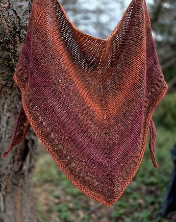 Suszone pomidory / chusta z jedwabiem, agat handmade