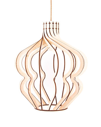 Nowoczesna drewniana lampa skandynawska do salonu, smxdsgn