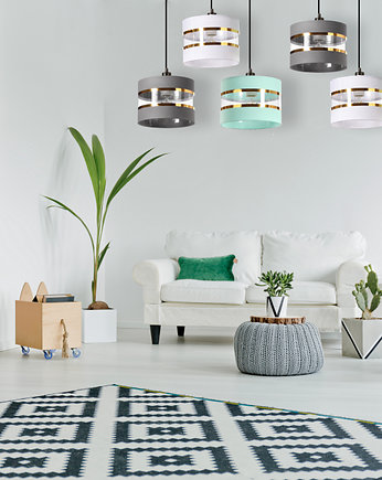 Lampa Spider Pająk Spyder z abażurem złoty, SkyLighting