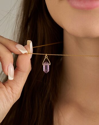 Naszyjnik ametyst- srebro 925 pozłacane, Coccola JEWELLERY