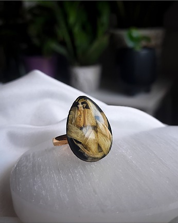 Pierścionek łezka z tulipanem, Figa handmade accessories