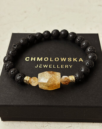 Bransoletka męska Cytryn i Lawa, Chmolowska Jewellery