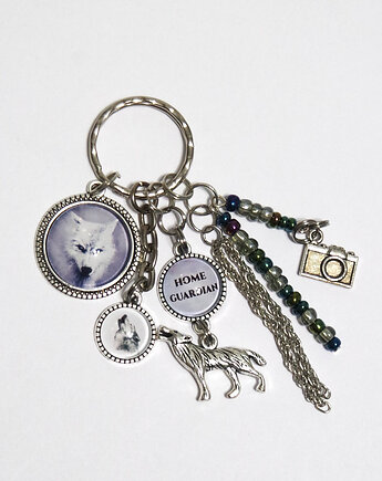 Breloczek - Biały wilk, home guardian, aparat, yenoo