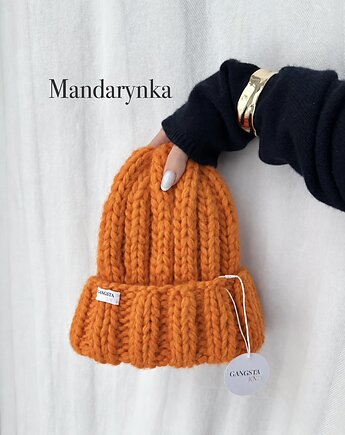 Czapka Nordic 100% wełna *mandarynka*, GANGSTA KNIT