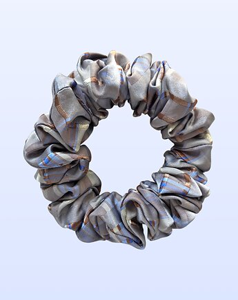 Scrunchie MIDI srebrna w kratkę, mi.KREO