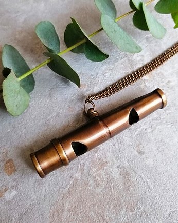 Gwizdek kapitański duży BROWN - dwustronny, DROBINY CZASU