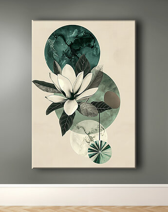 Magnolia - Obraz na płótnie - Druk Blejtrama - Chiński Orient, Zen #7, Black Sapphire Art
