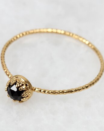 Złoty pierścionek Petite ze spinelem w stylu Vintage, Blooming Stones