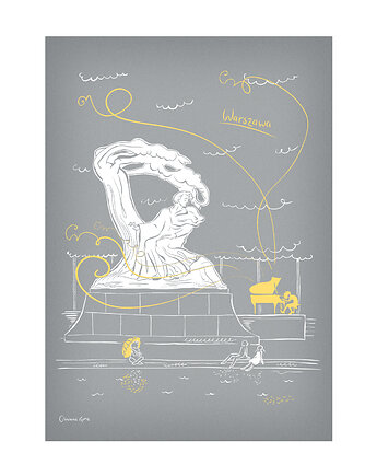 Plakat A4 Warszawa Chopin, Gliniana Kura