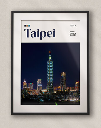 Minimalistyczny plakat Tajpej Tajwan, DAPIDOKA