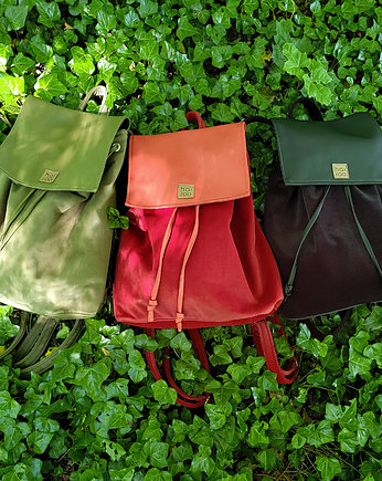 "Nakama" Plecak czarny / aksamit z ekoskórą, hairoo