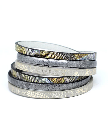 Bransoletka rzemienie Fun szaro-srebrna, Kociokwik Jewelry