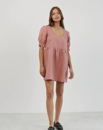 Lniana sukienka damska Babydoll, Poppi