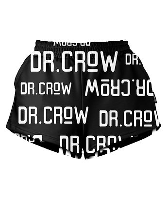 Shorty Spodenki Damskie DR.CROW Logo Napisy Czarne, DrCrow