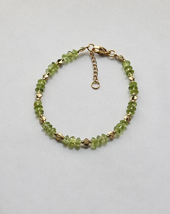 Delikatna zielona bransoletka z oliwinu, AT NOON