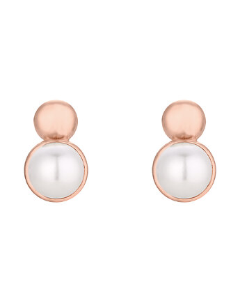 Kolczyki z perłami z różowego złota