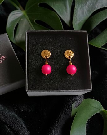 Swarovski neon pearls : neon pink : drobne sztyfty, kaktusia