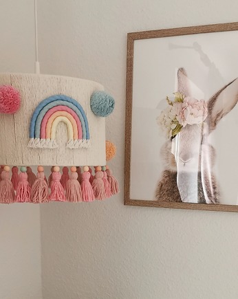 Lampa wisząca do pokoju dziecięcego tęcza, chwosty, pompony, Boholine