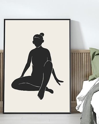 Plakat minimalistyczny "Kobieta siedząca po turecku" 40x50 (400 mm x  500 mm), scandiposter