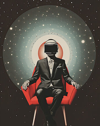 Plakat / Surrealistyczny Kolaż / Kosmita, balance