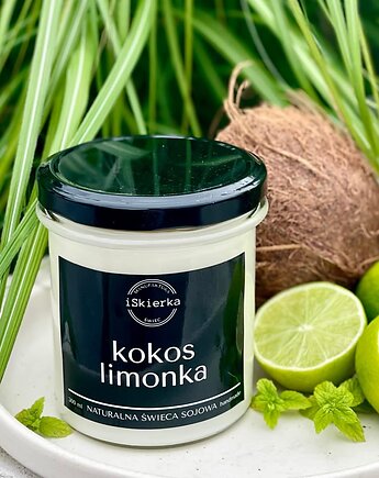 KOKOS & LIMONKA świeca  sojowa  235 ml, iSkierka Manufaktura Świec