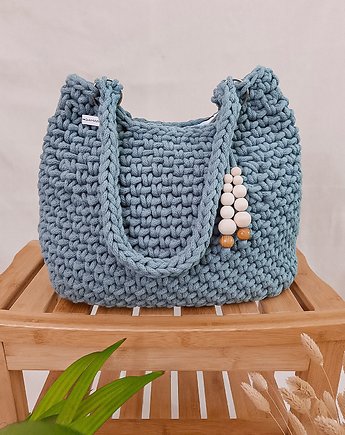 Duża torebka ze sznurka Belly bag - laurowa, Damariz