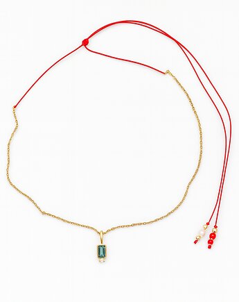 Naszyjnik czerwony sznurek z wisiorkiem, lulukalina