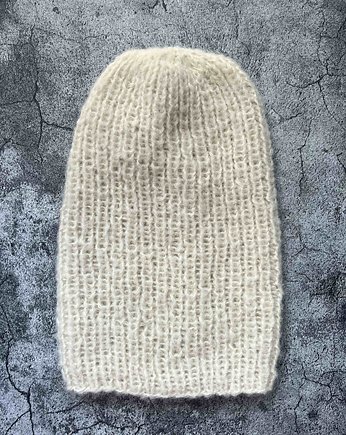 Przejściowa czapka Dimma z alpaki biała, Made by Jaga