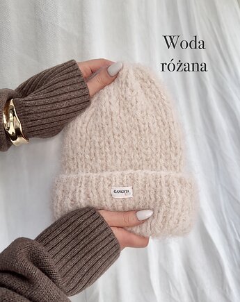 Puszysta czapka Cloud wełna merino alpaka *woda różana*, GANGSTA KNIT