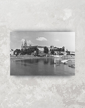 Plakat Vintage Prostokąt - Widok na Wawel z Wisły, Galeria LueLue