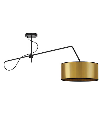 Złota lampa sufitowa na wysięgniku do salonu RIO MIRROR, LYSNE