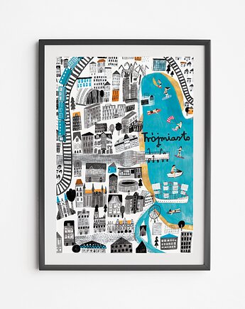 Plakat Trójmiasto Mapa, LOVE POLAND DESIGN