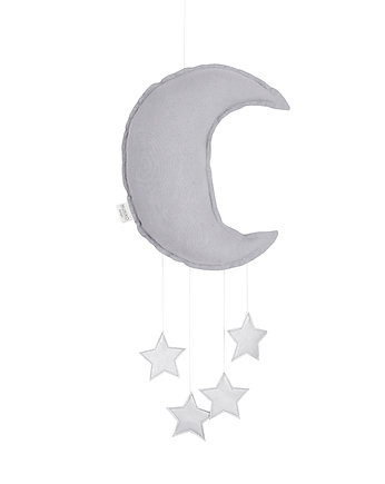 SZARY mobil księżyc, mobil dla dziecka, Nukko Design