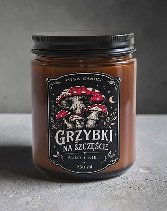 Świeca w słoiku zapachowa 250 ml Grzybki na szczęście, Oyka Candle