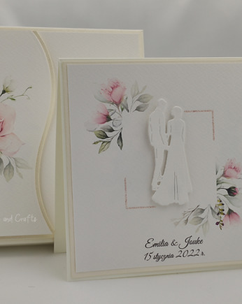 Kartka na ślub w pudełku z kopertą, W7, Anna Art and Crafts