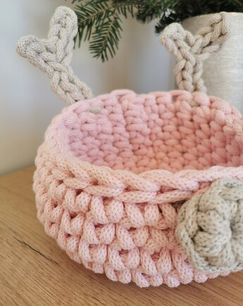 Koszyk renifer Rudolf różowy, Lana Design