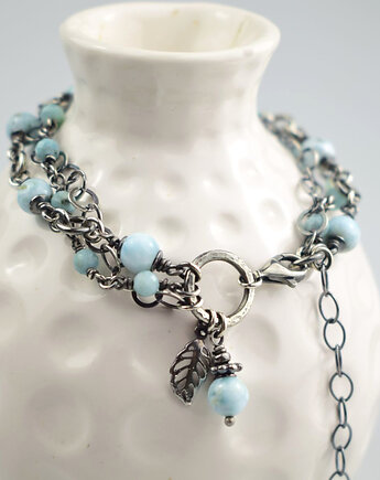 Larimar w srebrze - bransoletka, Sunflower Kornelia Kubinowska