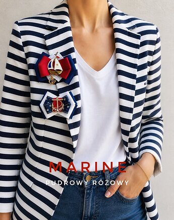 Brosza Marynarska / Żeglarska  Kolekcja MARINE  NEW, Pudrowy Różowy